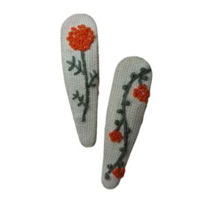 Snap-Haarspangen-Set Tropfenform mit Blumen-Design