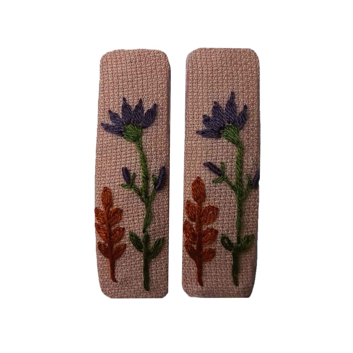 Snap-Haarspangen-Set Rechteckige Form mit Blumen-Design