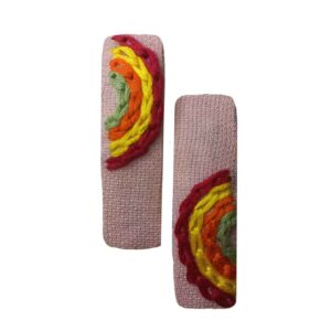Snap-Haarspangen-Set Rechteckige Form mit Regenbogen-Design