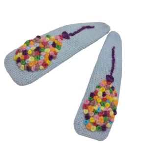 Snap-Haarspangen-Set aus 2 mit Handbesticktem Ballon-Design