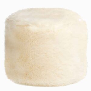 Weicher runder Kunstpelz-Pouf, Modell Khaz