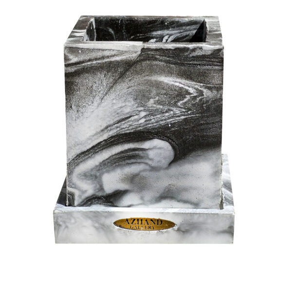 Stein-Stifthalter für den Schreibtisch mit Marmormuster Modell Azhand