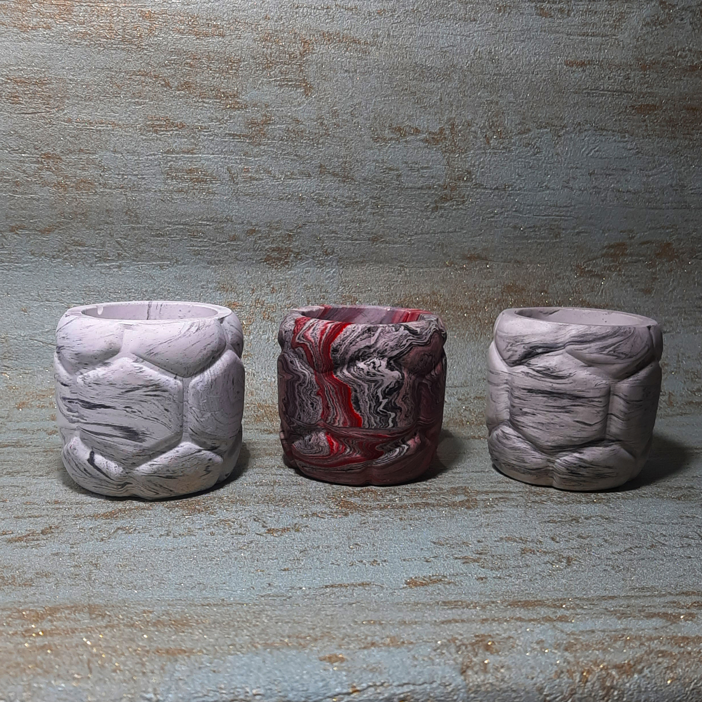 Stein-Stifthalter für den Schreibtisch mit Marmormuster Modell Kando