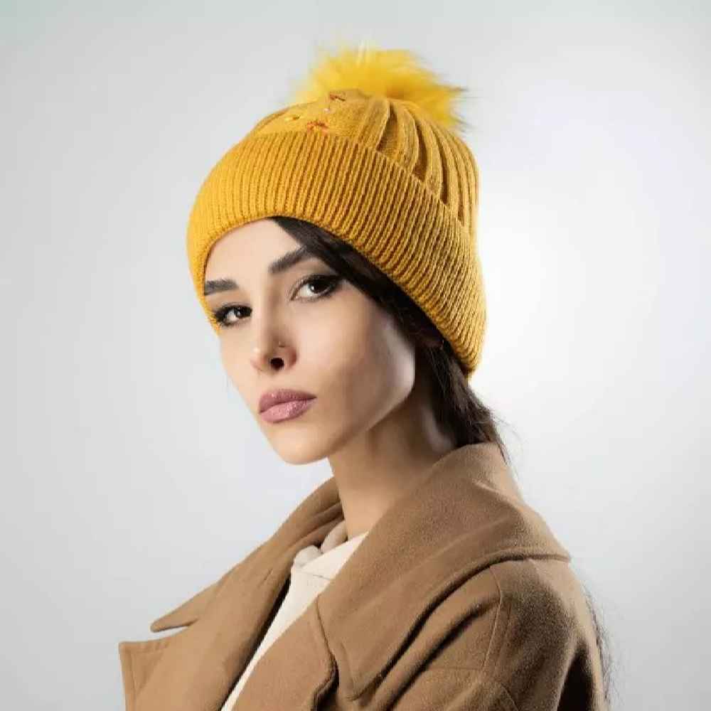 Damen Strick Wintermütze - Modell Flower