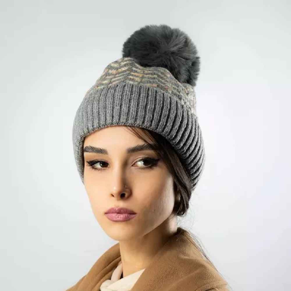 Damen Strick Wintermütze - Modell Zigzag