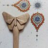 Holz-Haarnadel Handgefertigt Matter Schmetterlings-Design Große Größe