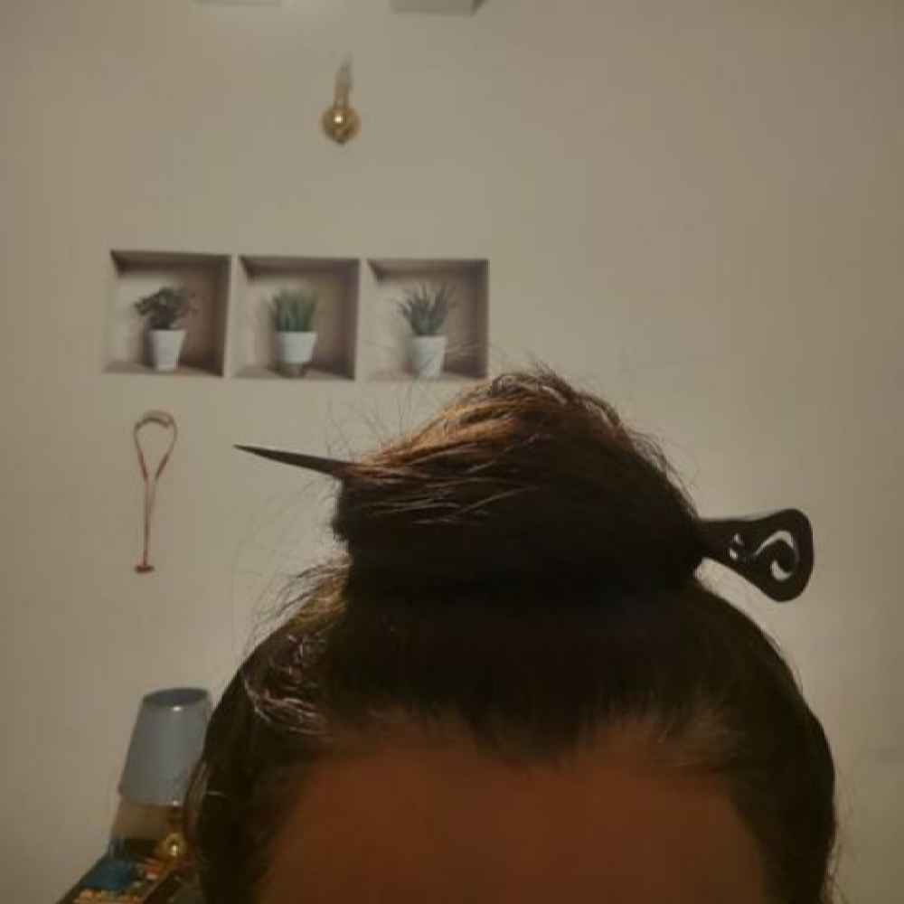 Holz-Haarnadel Handgefertigt Matter Gebogenes S-Design für Frauen