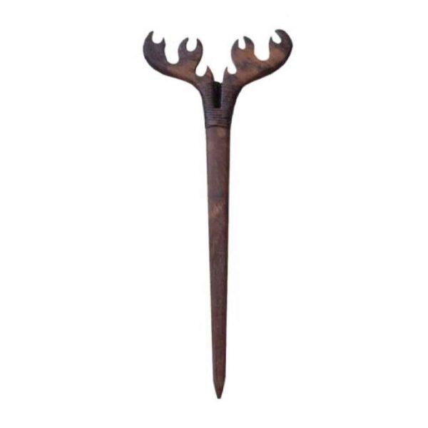 Holz-Haarnadel Handgefertigt Matter Hirschhorn-Design Große Größe