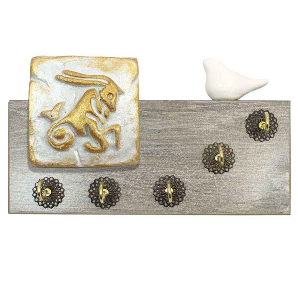 Dekorativer & handgefertigter Wand-Schlüsselhalter Modell Ziege