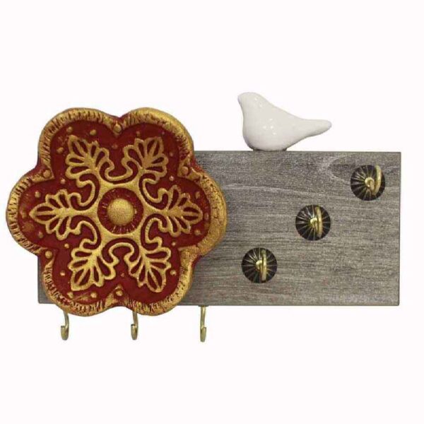 Dekorativer & handgefertigter Wand-Schlüsselhalter Modell Palme