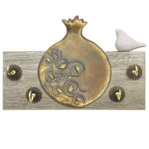 Dekorativer & handgefertigter Wand-Schlüsselhalter mit Granatapfel-Design
