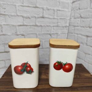 Keramikdose zur Aufbewahrung von Tomatenmark, weiße Farbe