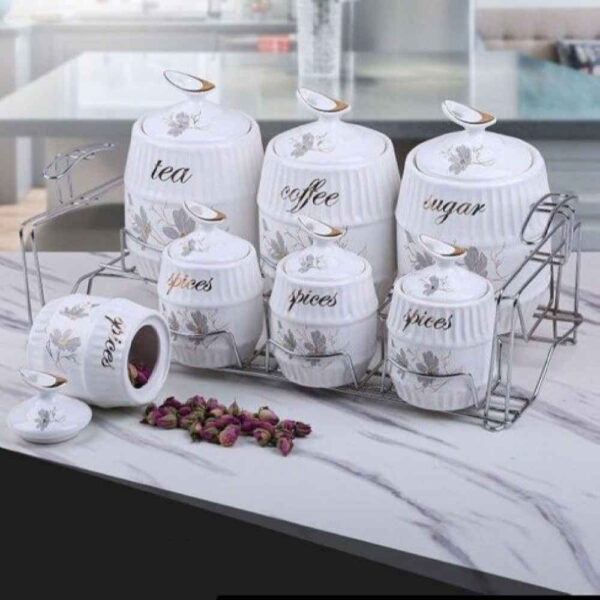 Keramik-Aufbewahrungsglas – Stilvolle Aufbewahrung für Kaffee, Tee & mehr, geprägt Rahyab