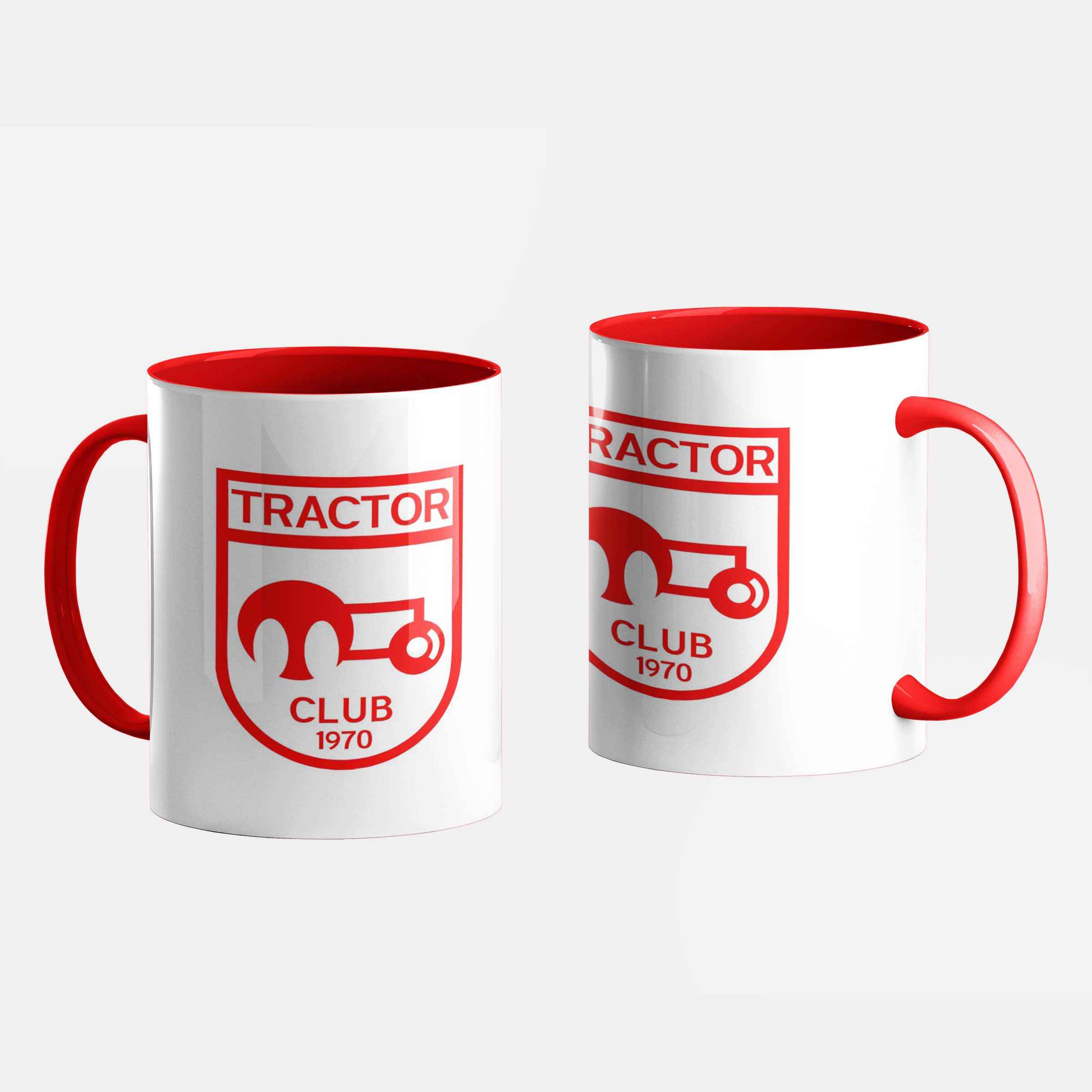 Sportfan-Tasse – Tractor Fußball Club Logo Rot & Weiß