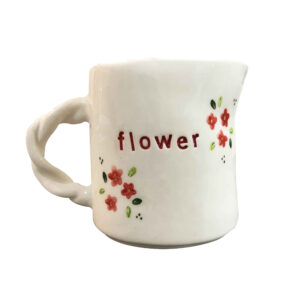 Handgefertigte Töpferkaraffe mit Blumenmuster Modell Mini