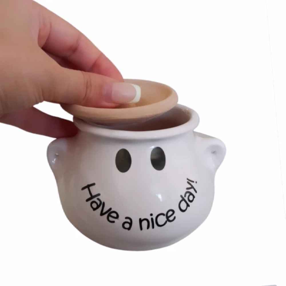 Keramische Zuckerschale mit Deckel – Künstlerischer Stil Schöner Tag