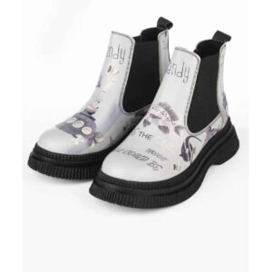 Graffiti-Druck Chelsea-Stiefel – Synthetisches Leder mit Fischmuster