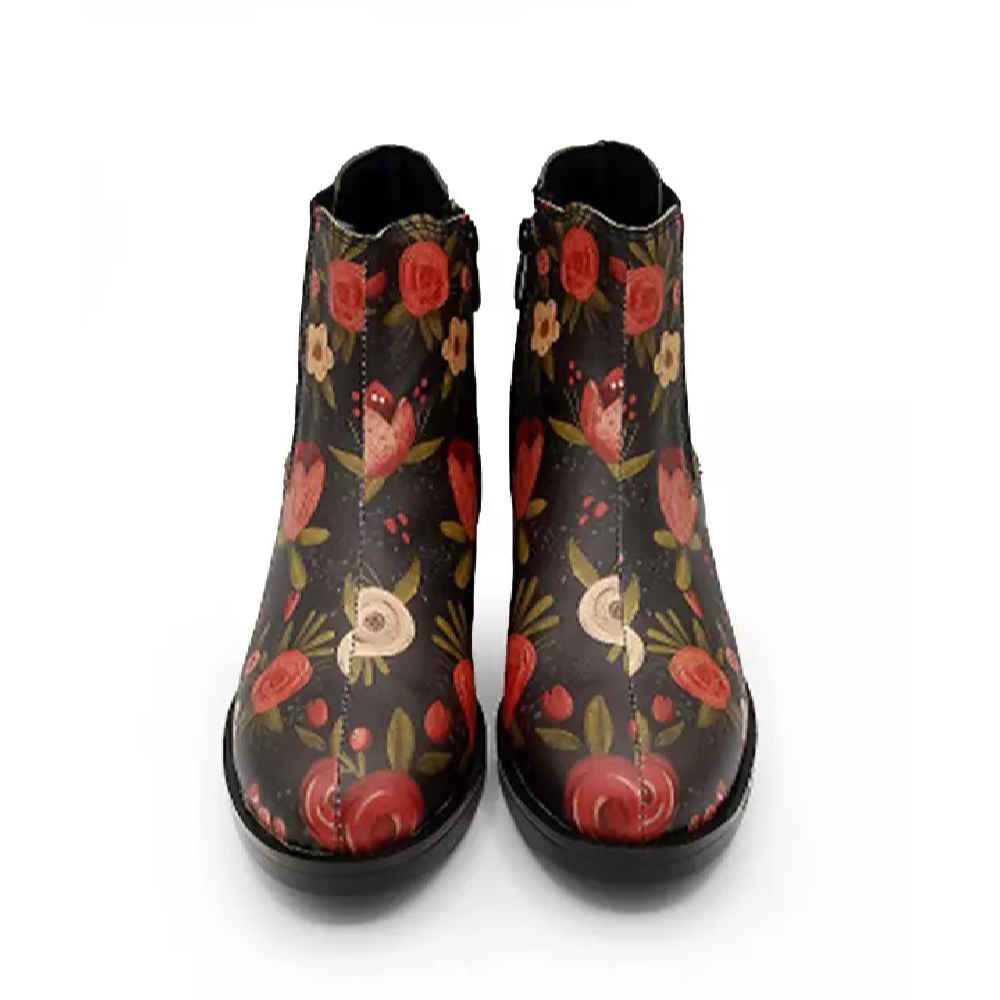 Graffiti-Druck Chelsea-Stiefel – Synthetisches Leder mit Blumen Design