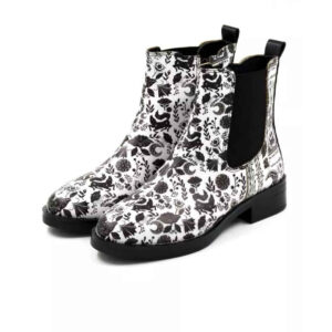 Graffiti-Druck Chelsea-Stiefel – Synthetisches Leder mit Reißverschluss