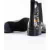 Graffiti-Druck Chelsea-Stiefel – Synthetisches Leder mit orangefarbenem Blumenmuster