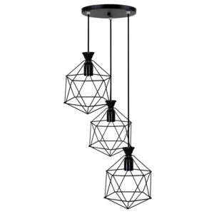 Metall Cluster Pendelleuchte mit Metall Käfig Schirm Modell Geometric