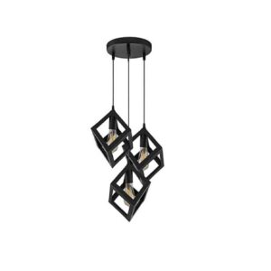 Metall Cluster Pendelleuchte mit Metall Würfelschirm 3-Lichter