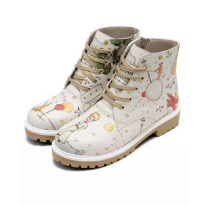 Graffiti-Druck Stiefelette für Frauen – Synthetisches Leder