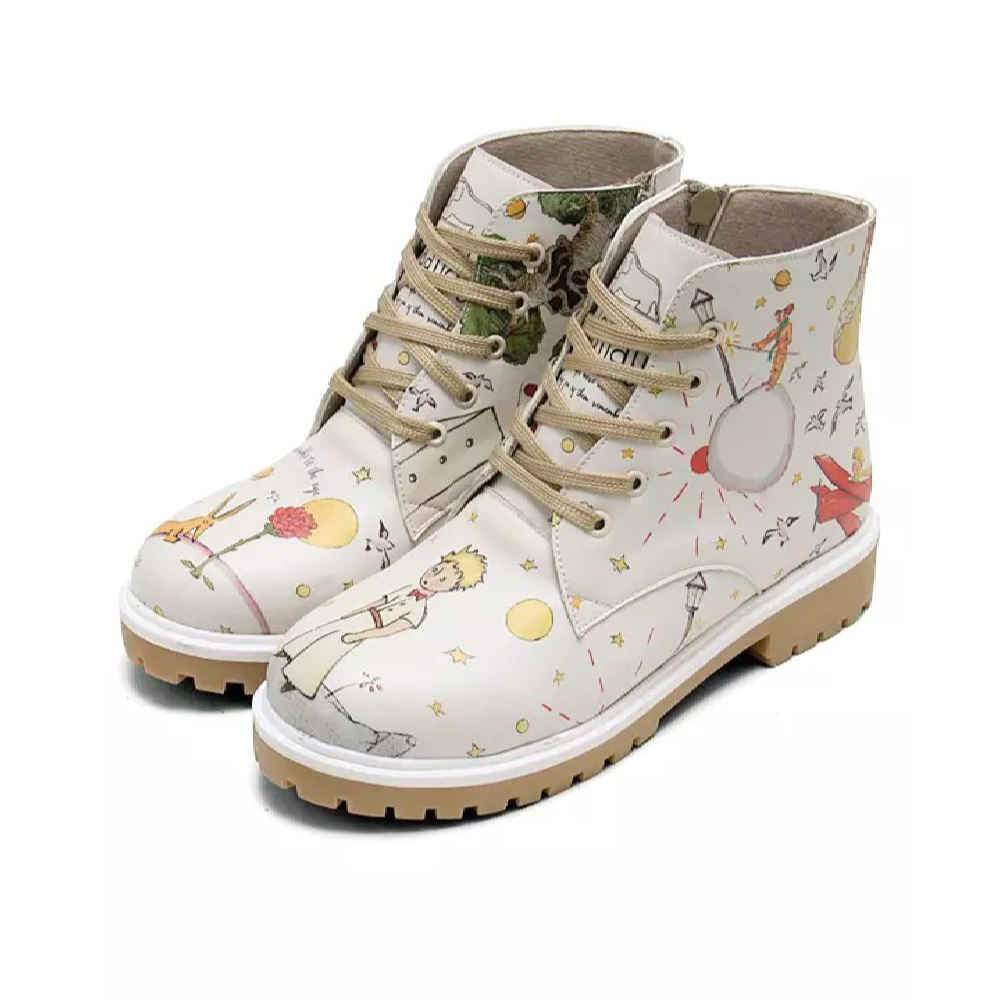 Graffiti-Druck Stiefelette für Frauen – Synthetisches Leder