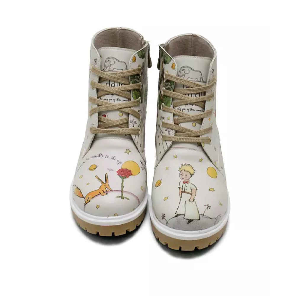 Graffiti-Druck Stiefelette für Frauen – Synthetisches Leder