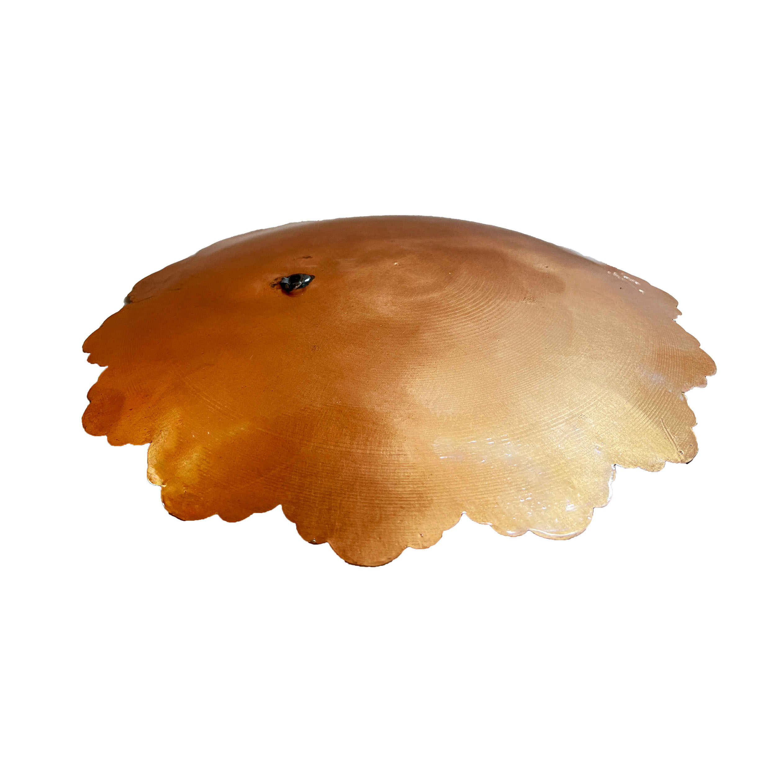 Persischer dekorativer Kupferteller graviert mit Blumen- und Vogelmotiven