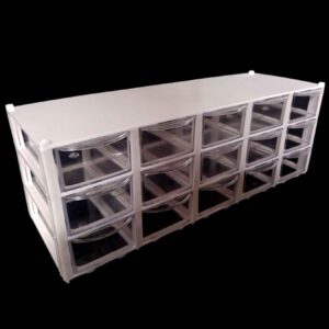 Kunststoff-Schubladenbox mit 15 Fächern & 3 Reihen