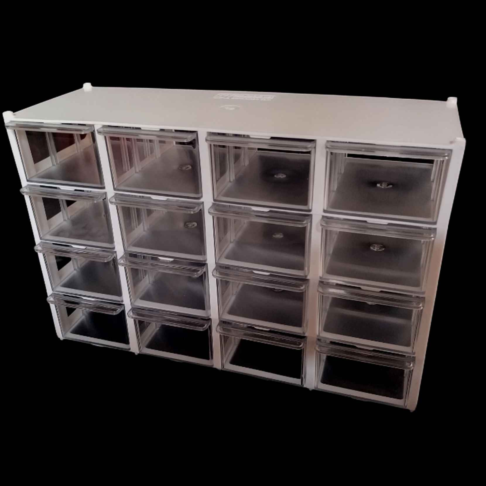 Kunststoff-Schubladenbox mit 16 Fächern & 4 Reihen