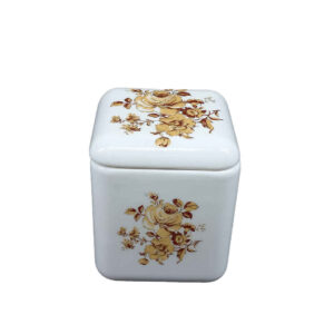 Keramische Zuckerschale mit Deckel – Künstlerischer Stil Floral