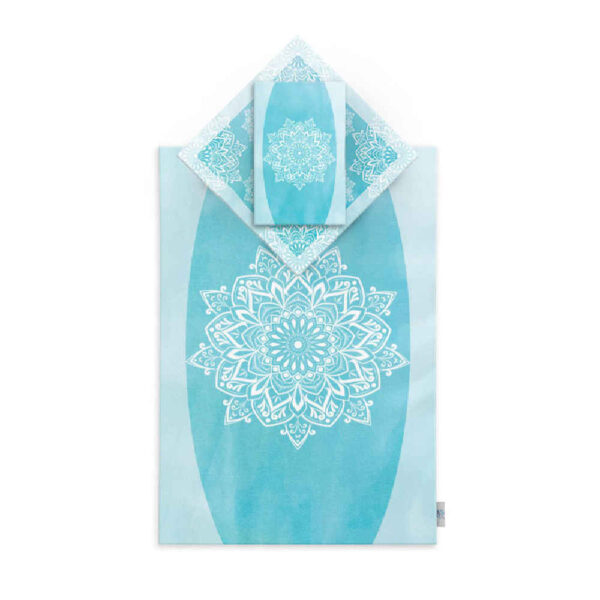 Islamische Gebetsmatte Sajadah Leichtgewicht aus blauem Samtstoff