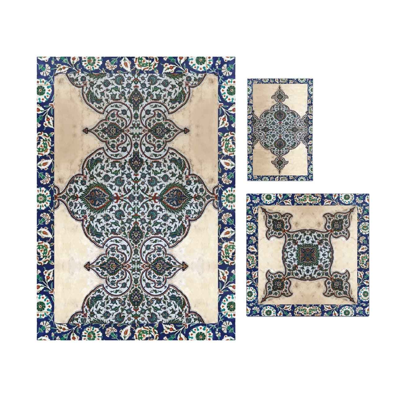 Islamische Gebetsmatte Samt-Sajadah mit Eslimi-Design Modell Negar