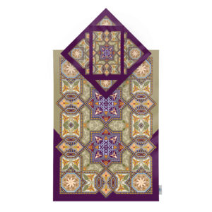 Islamische Gebetsmatte Samt-Sajadah mit Eslimi-Design Modell Nour