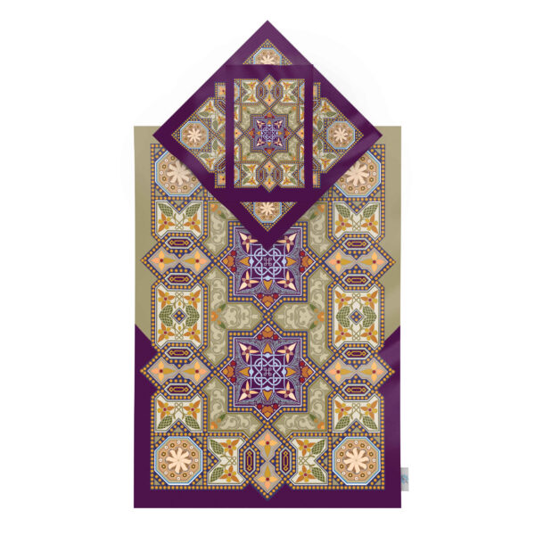 Islamische Gebetsmatte Samt-Sajadah mit Eslimi-Design Modell Nour