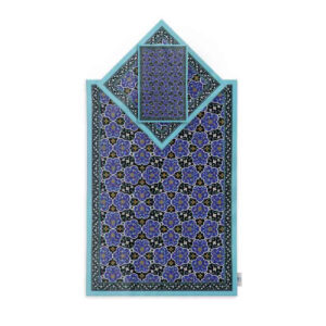 Islamische Gebetsmatte Samt-Sajadah mit iranischem Fliesendesign