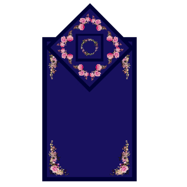Islamische Gebetsmatte Samt-Sajadah mit rosa Blumenmuster