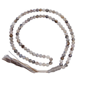 Islamischer Achat-Rosenkranz mit 101 Gebetsperlen Tasbih Grau