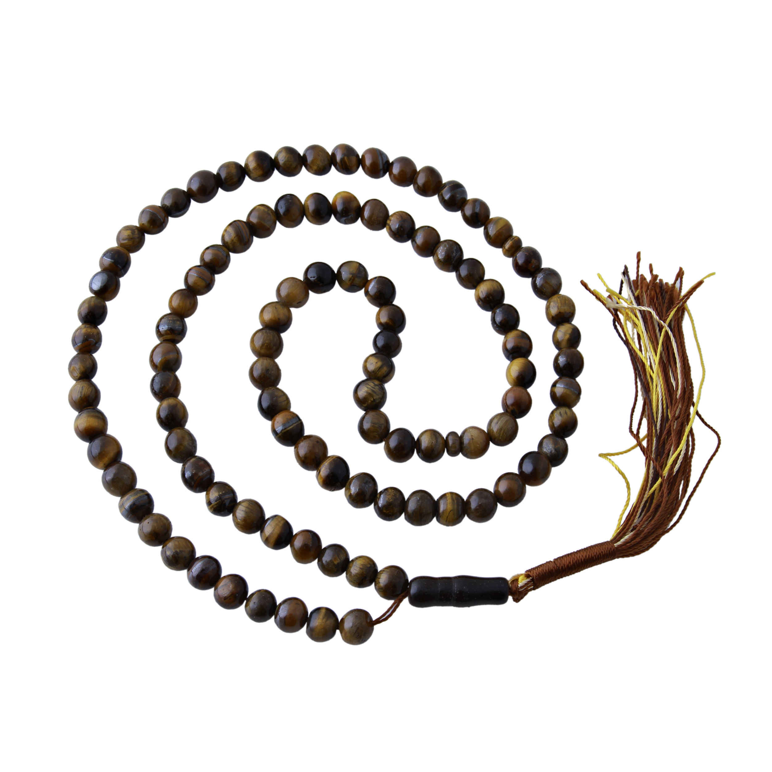 Islamischer Tigerauge-Rosenkranz mit 101 Gebetsperlen Tasbih
