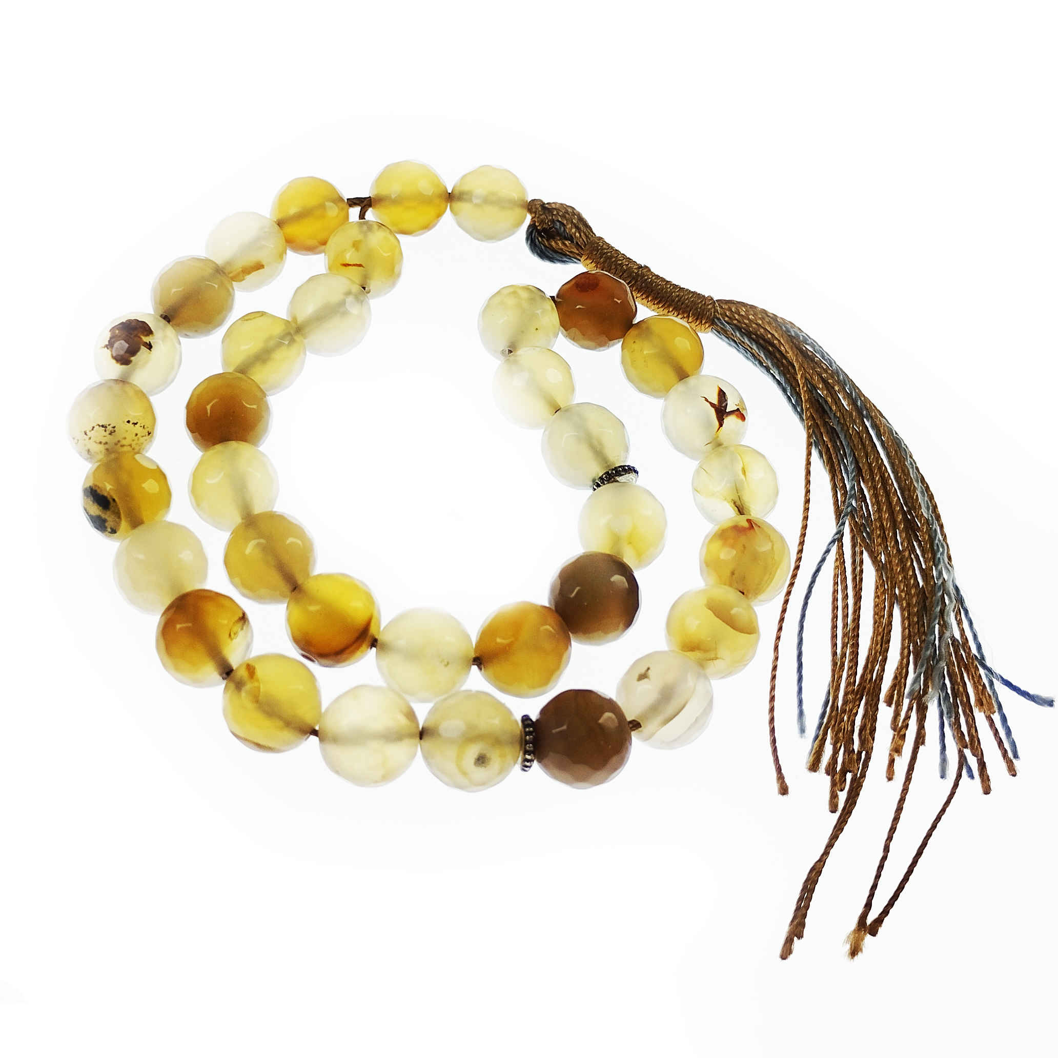 Islamischer Dendritenachat-Rosenkranz mit 33 Gebetsperlen Tasbih