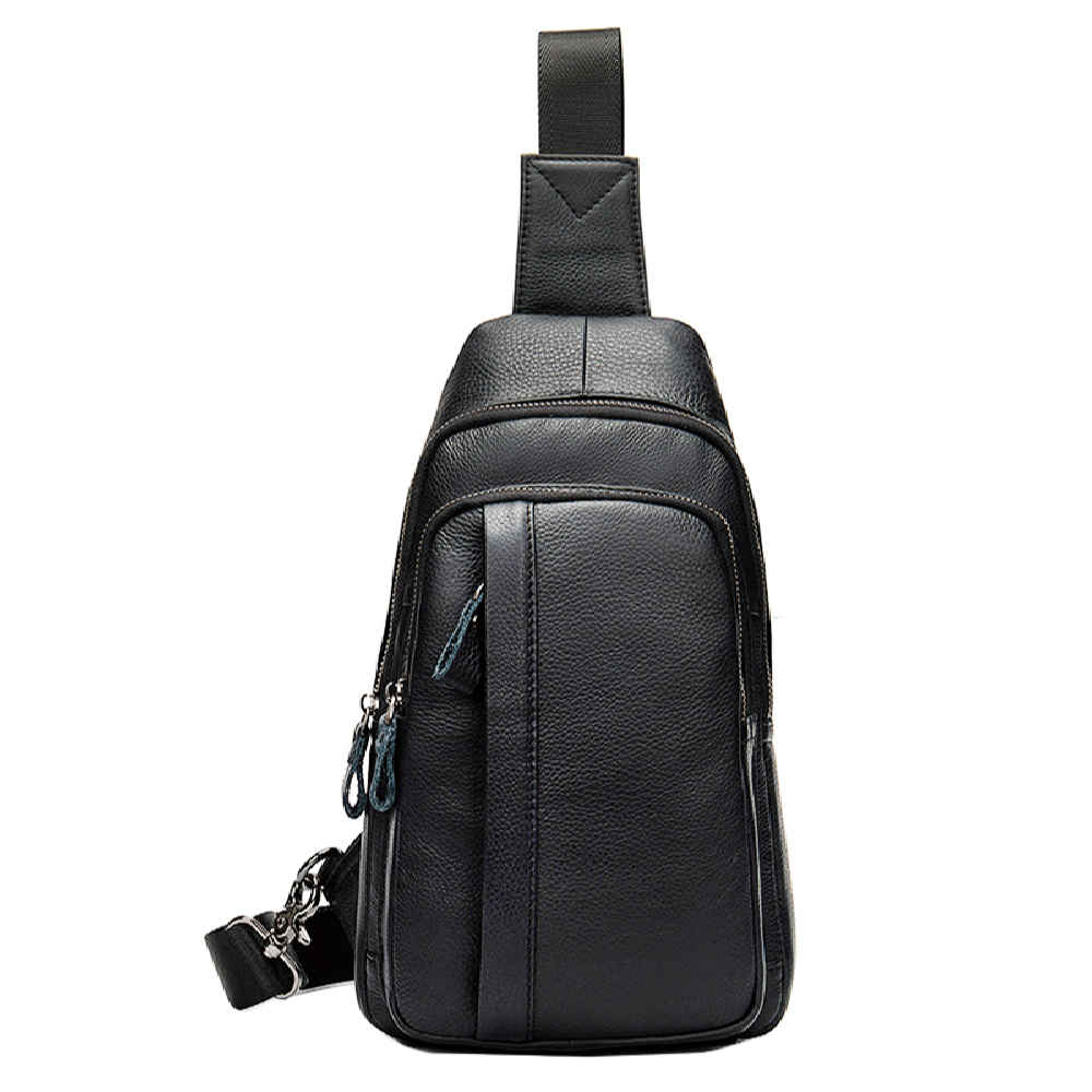 Leder Schultertasche - Mit vielen Fächern
