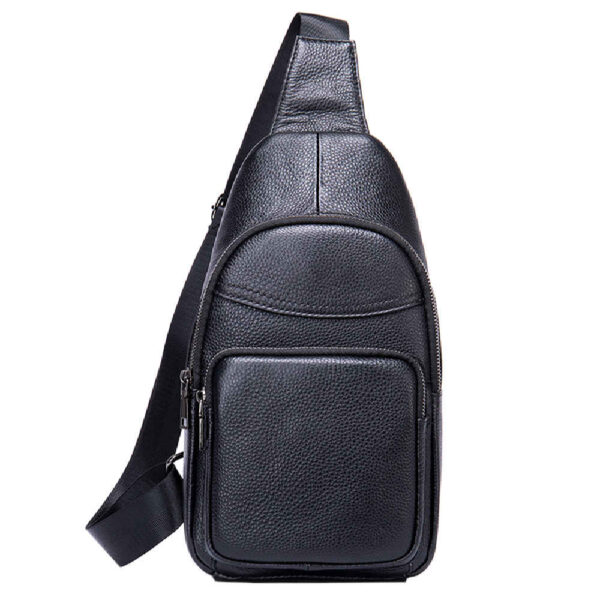 Leder Schultertasche - Schwarze Farbe