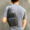 Leder Schultertasche - Schwarze Farbe
