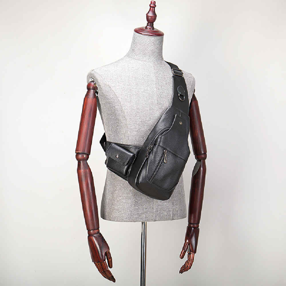 Leder Schultertasche – Mit Seitentaschen