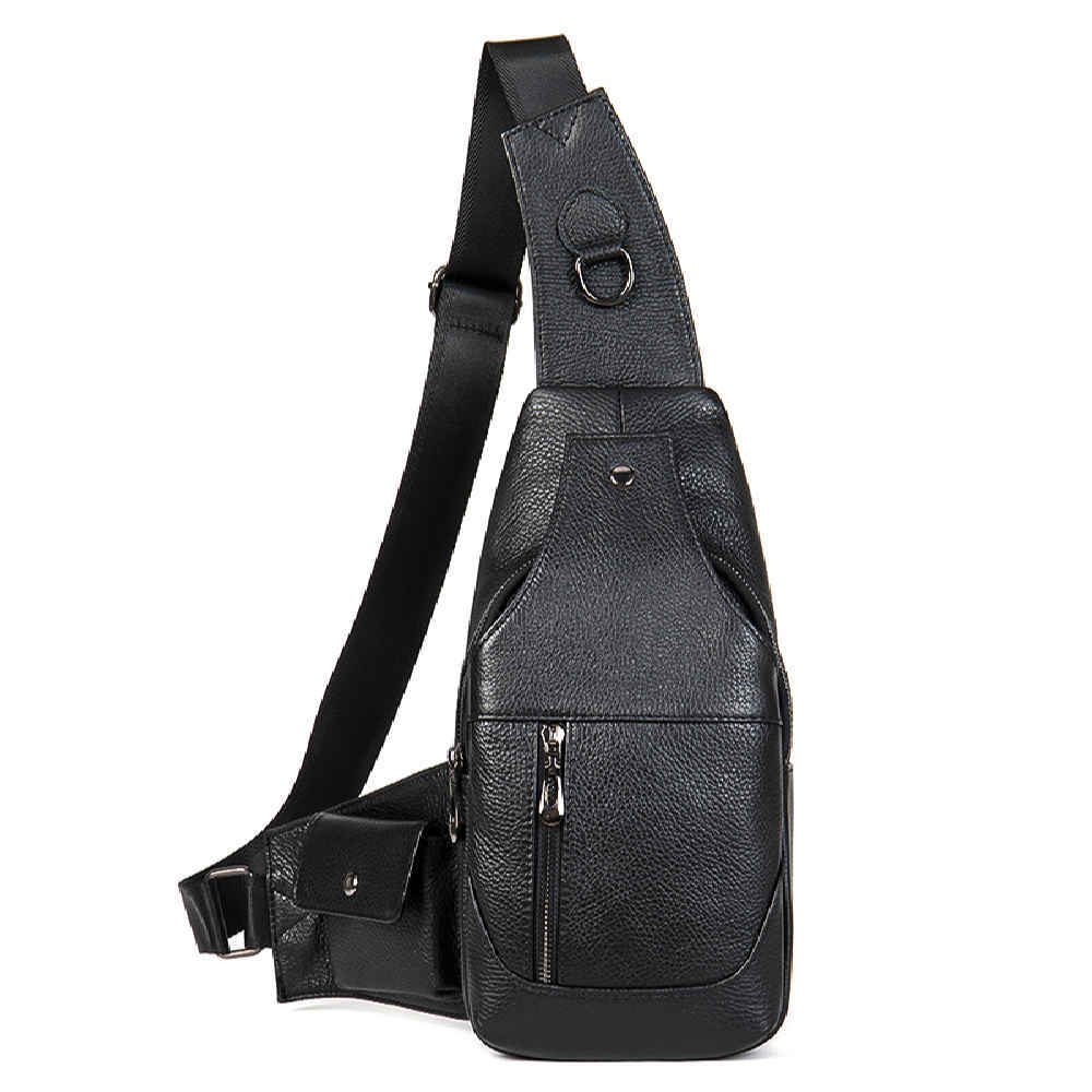 Leder Schultertasche - Mit Seitentaschen