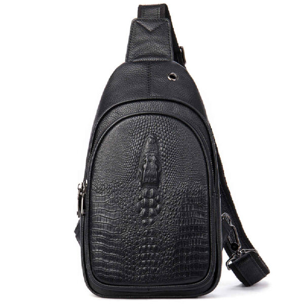 Leder Schultertasche - Mit Polyester-Baumwoll-Innenfutter