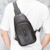 Leder Schultertasche - Mit Polyester-Baumwoll-Innenfutter