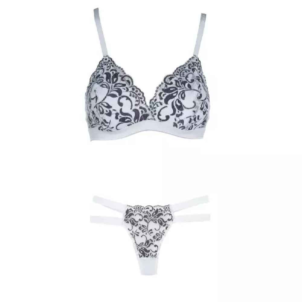 Lingerie-Set BH & Tanga für Damen im schicken Blumenmuster